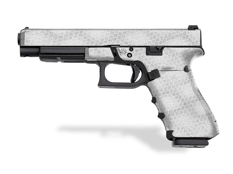 Glock 34 Gen 4 Decal Grip - White Digital Snakeskin (Discontinued)