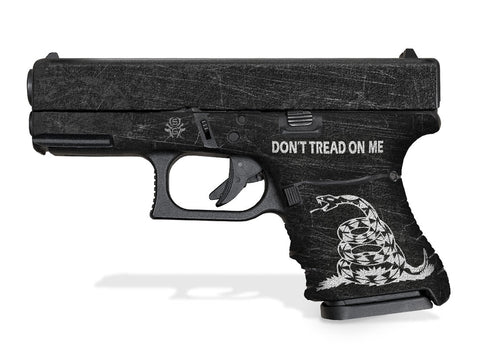 Glock 29SF Decal Grip - Don't Tread On Me [Black & White] (Discontinued)