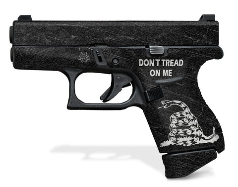 Glock 42 Decal Grip - Don't Tread On Me [Black & White] (Discontinued)