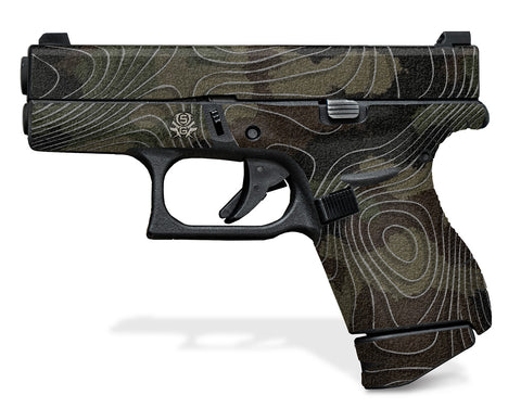 Glock 42 Decal Grip - Topo Camo