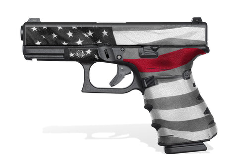 Glock 19 Gen 4 Decal Grip Kit - Thin Red Line