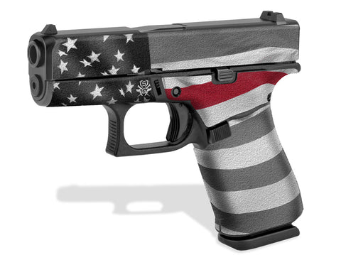 Glock 43X Decal Grip - Thin Red Line
