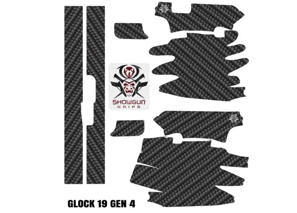 Glock 19 Gen 4 Decal Grip - Carbon Fiber - Image 3