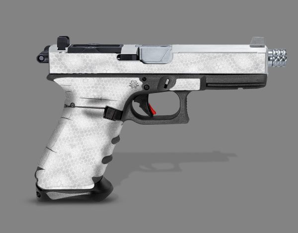 Glock 17 Gen 4 Decal Grip - White Digital Snakeskin (Discontinued) - Image 2