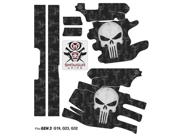 Glock 19 Gen 3 Decal Grip - The Punisher - Image 3