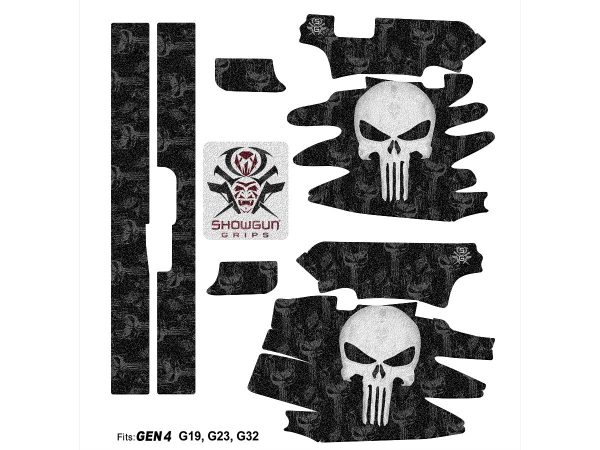 Glock 19 Gen 4 Decal Grip - The Punisher - Image 3