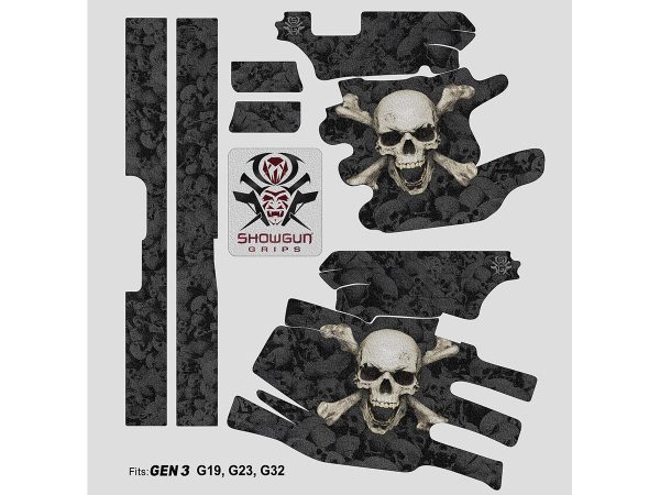 Glock 19 Gen3 Decal Grip - Skull & Crossbones - Image 3