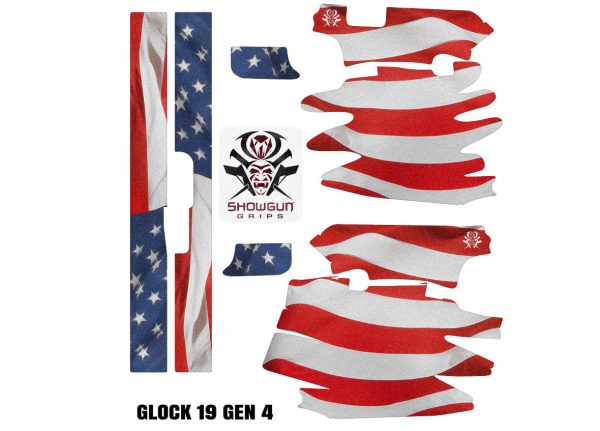 Glock 19 Gen 4 Decal Grip - Stars & Stripes - Image 3