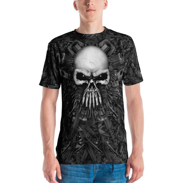 Full-Print, Athletic T-shirt with Guns & Skull - Arsenal